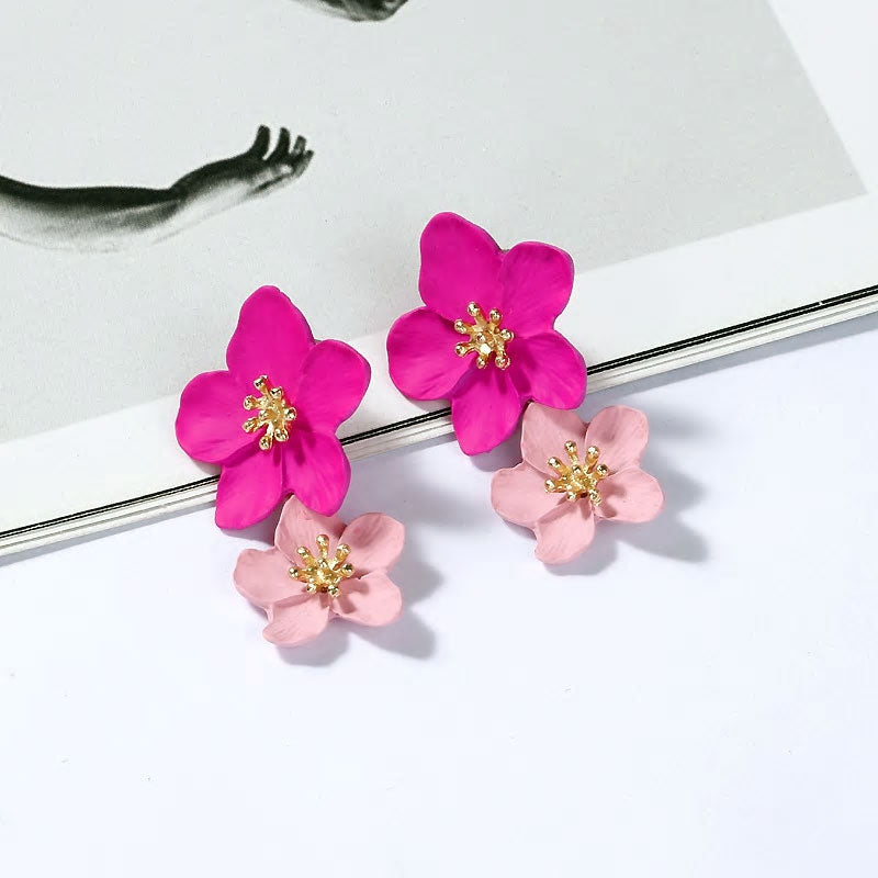 Big Double Flower Earrings