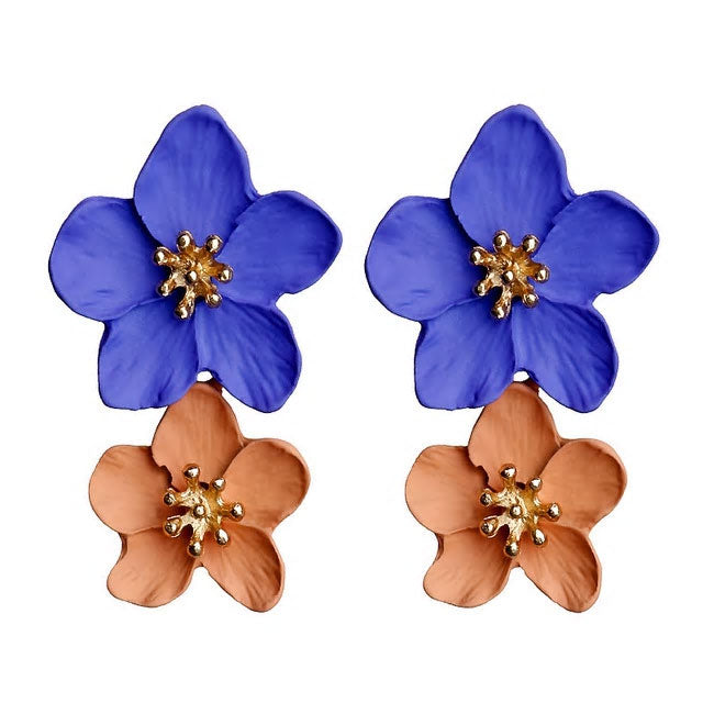 Big Double Flower Earrings