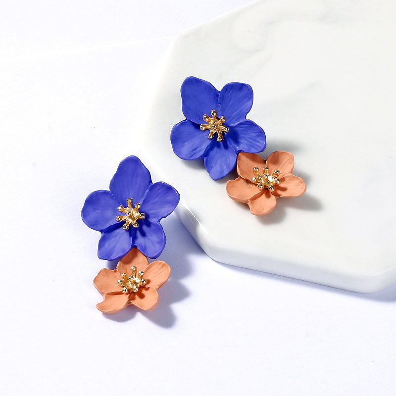 Big Double Flower Earrings