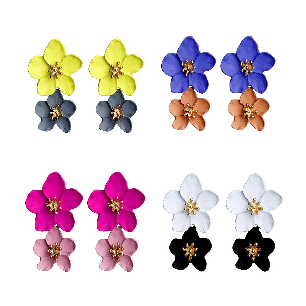 Big Double Flower Earrings