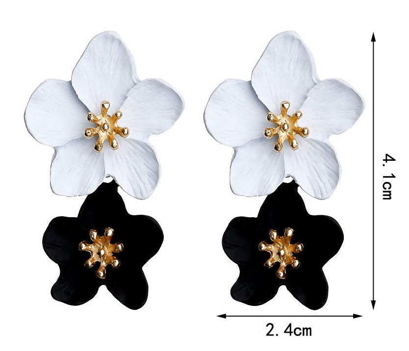 Big Double Flower Earrings