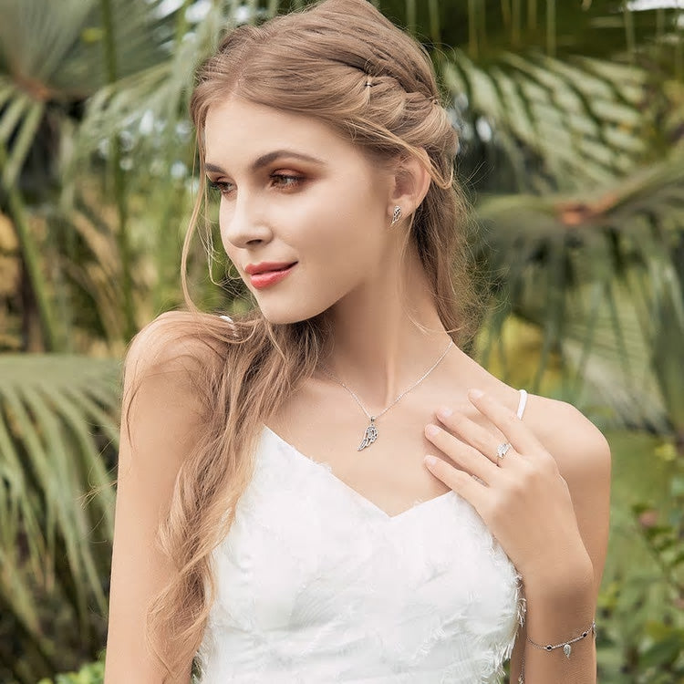 Sterling Silver Feather Wings Adjustable Hypoallergenic Ring