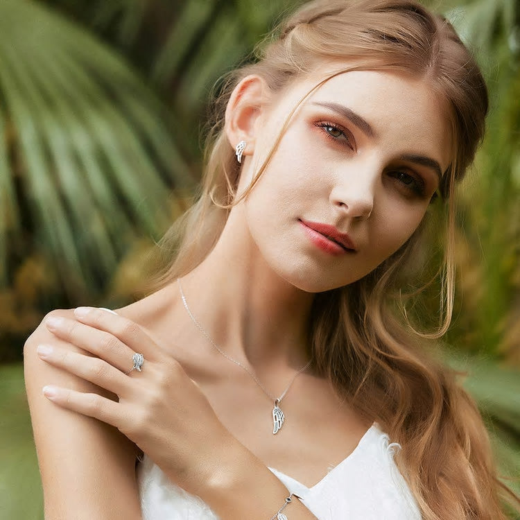 Sterling Silver Feather Wings Stud Hypoallergenic Earrings - Various