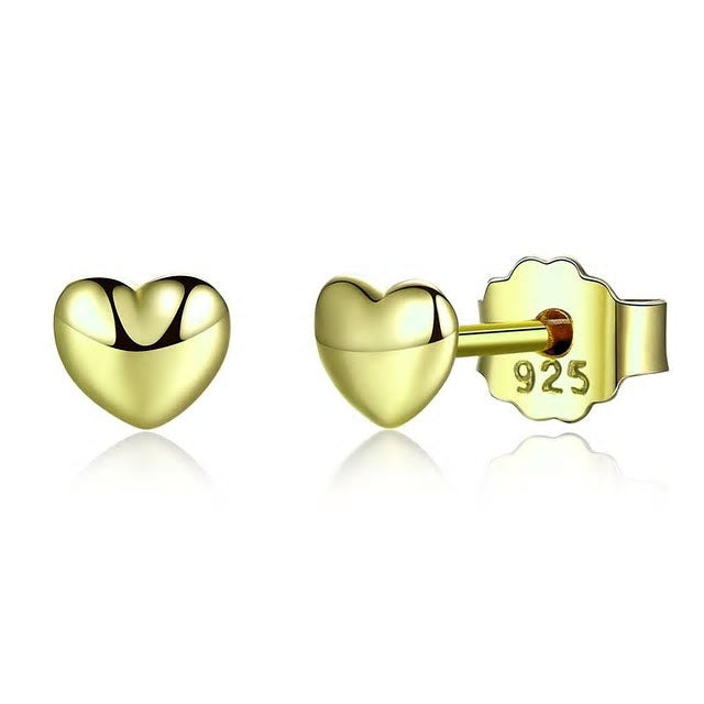 Sterling Silver Heart Stud Hypoallergenic Earrings