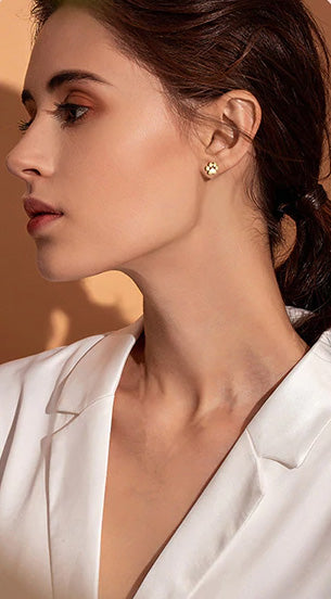 Sterling Silver Pet Paw Stud Hypoallergenic Earrings