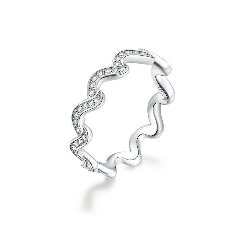 Sterling Silver Minimalist Waves Hypoallergenic Ring