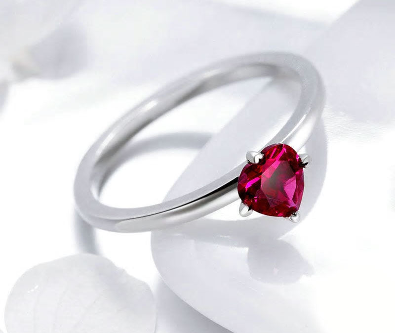 Sterling Silver Love Heart Hypoallergenic Ring