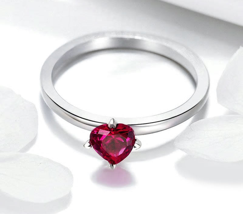 Sterling Silver Love Heart Hypoallergenic Ring