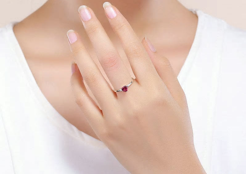 Sterling Silver Love Heart Hypoallergenic Ring