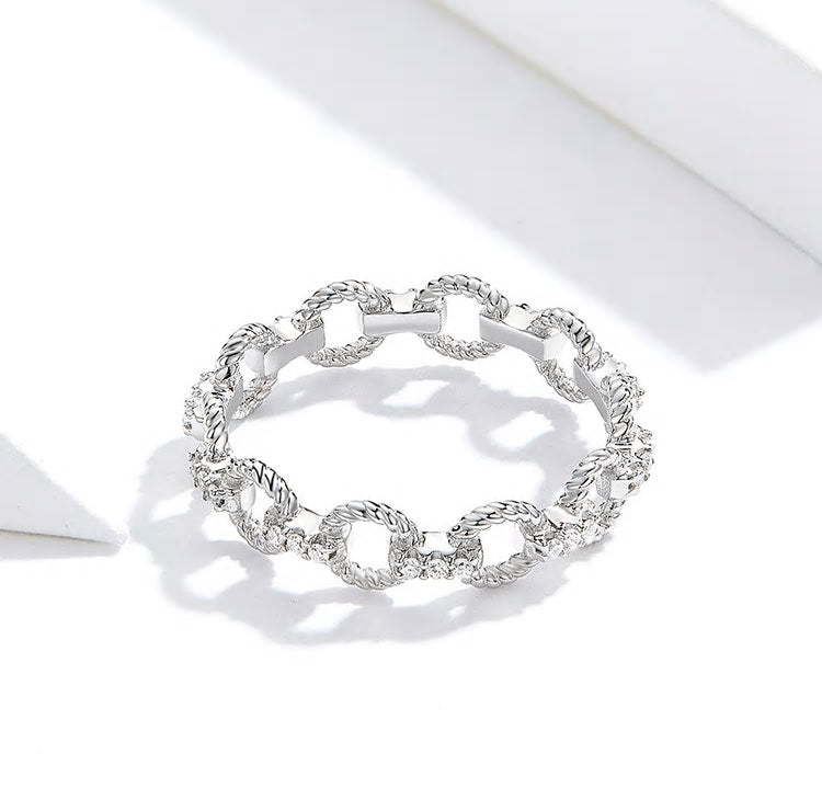 Sterling Silver Simple Chain Hypoallergenic Ring