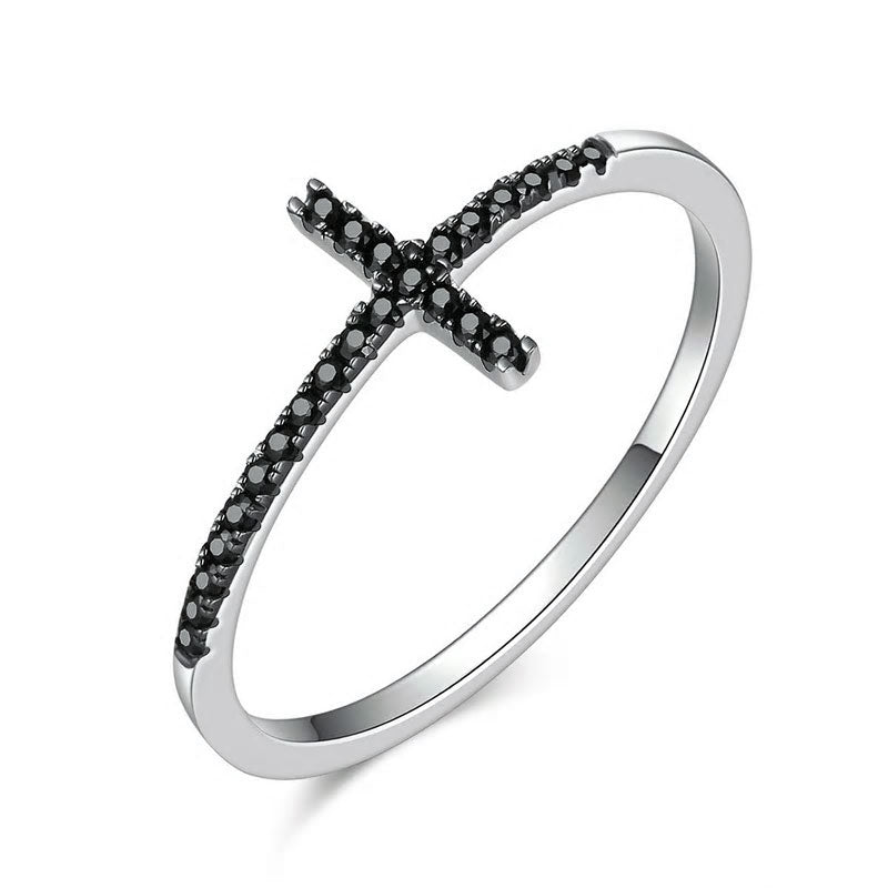 Sterling Silver Faith Cross Hypoallergenic Ring