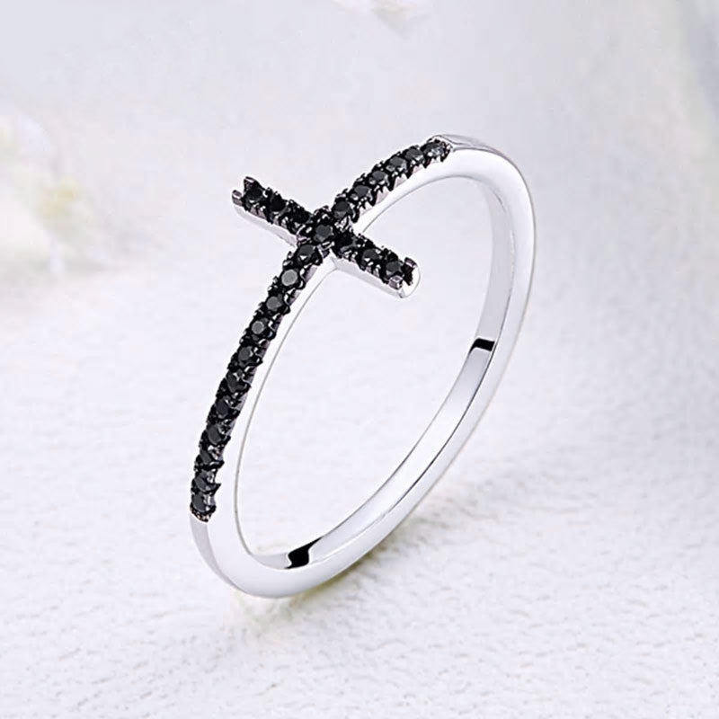 Sterling Silver Faith Cross Hypoallergenic Ring