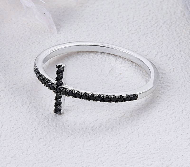 Sterling Silver Faith Cross Hypoallergenic Ring