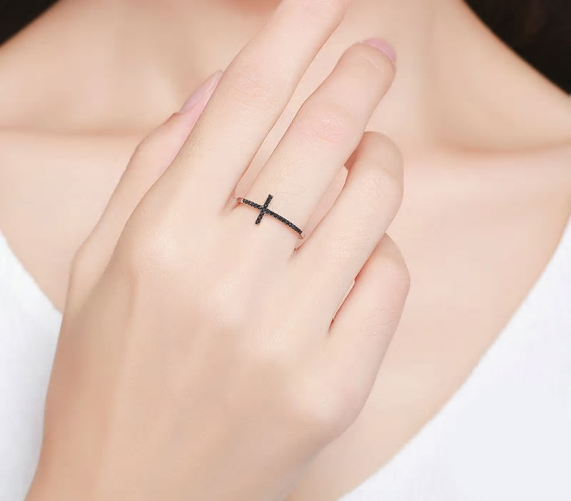 Sterling Silver Faith Cross Hypoallergenic Ring