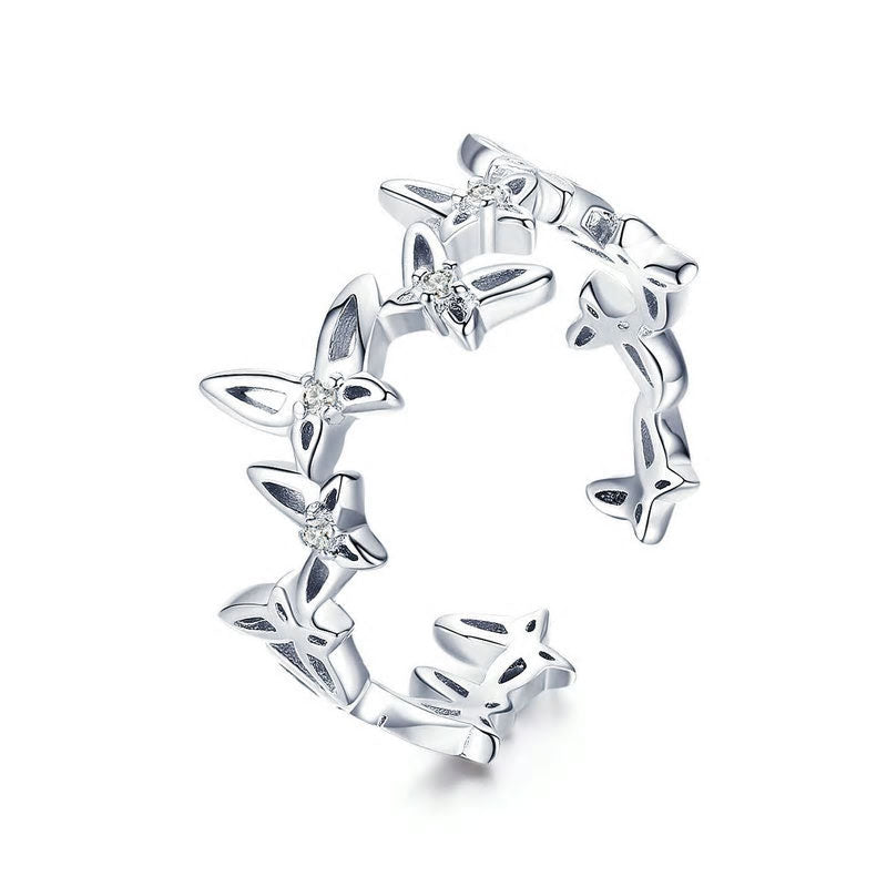 Sterling Silver Dancing Butterfly Adjustable Hypoallergenic Ring