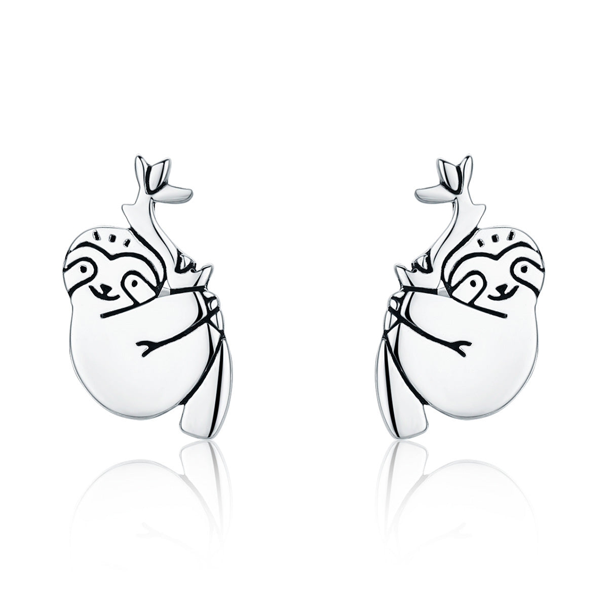 Sterling Silver Sloth Hypoallergenic Earrings