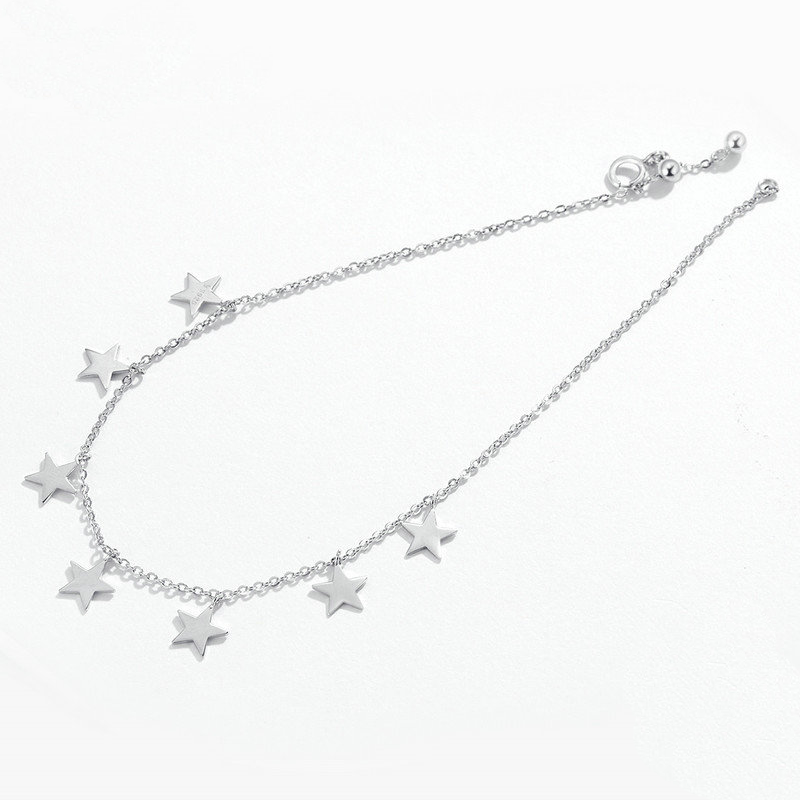 Sterling Silver Bright Stars Hypoallergenic Anklet