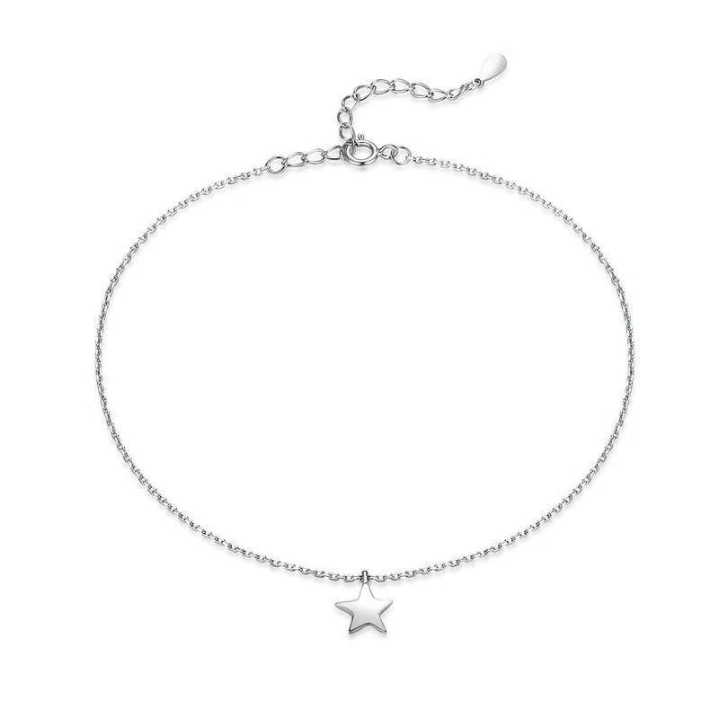 Sterling Silver Simple Star Hypoallergenic Anklet