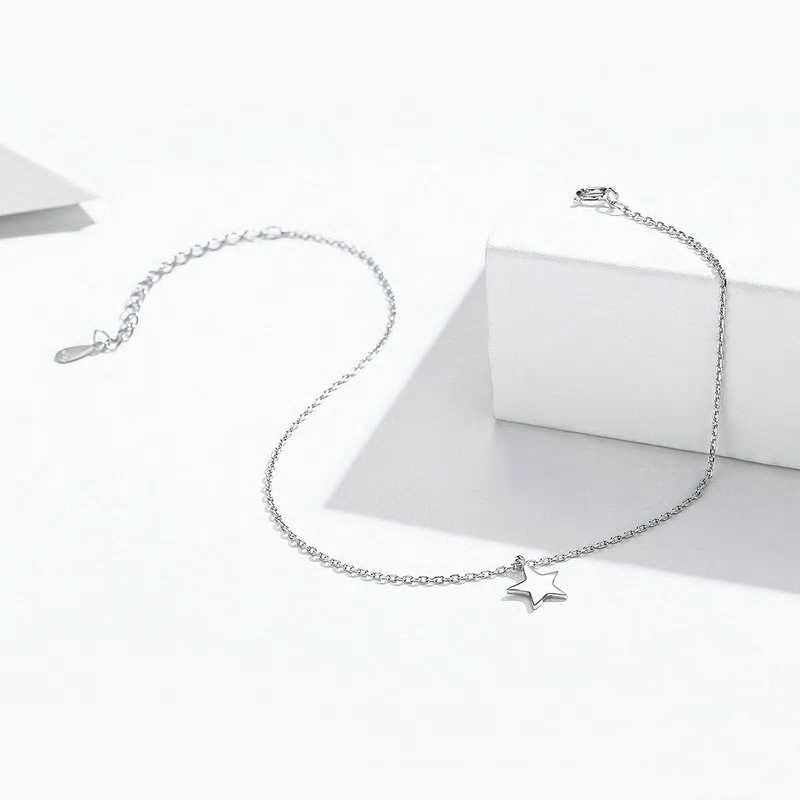 Sterling Silver Simple Star Hypoallergenic Anklet