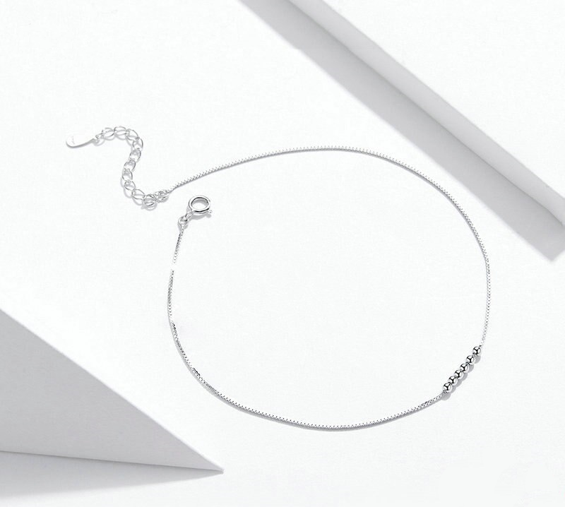 Sterling Silver Bead Cluster Hypoallergenic Anklet
