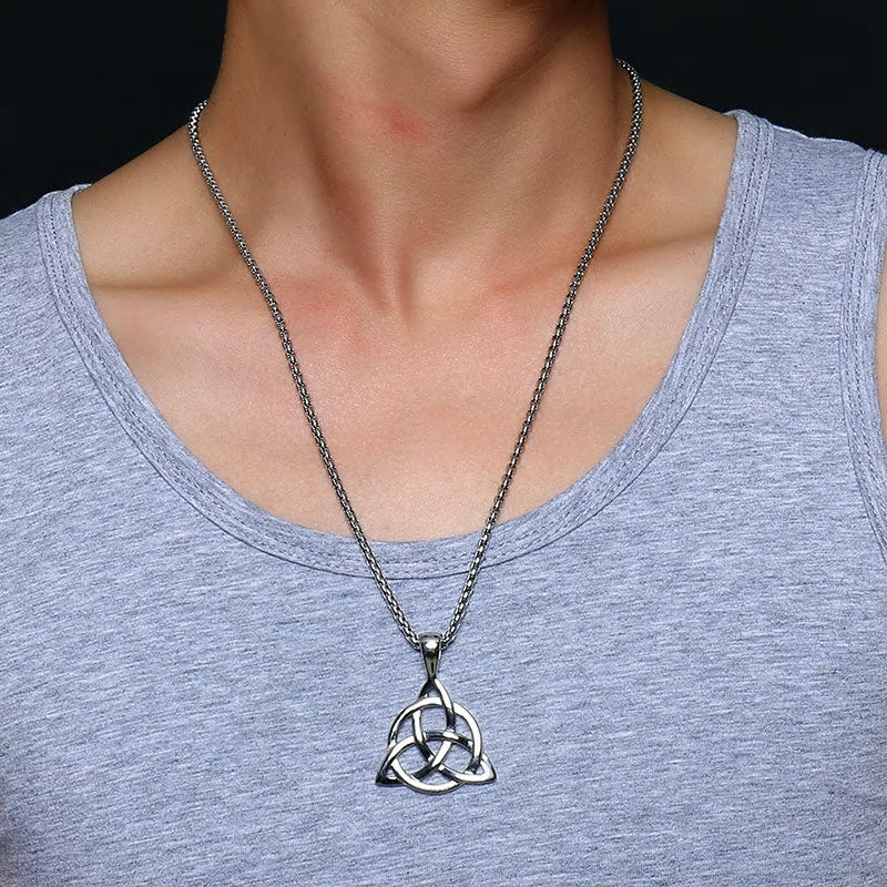 Stainless Steel Irish Trinity Knot Necklace - Various