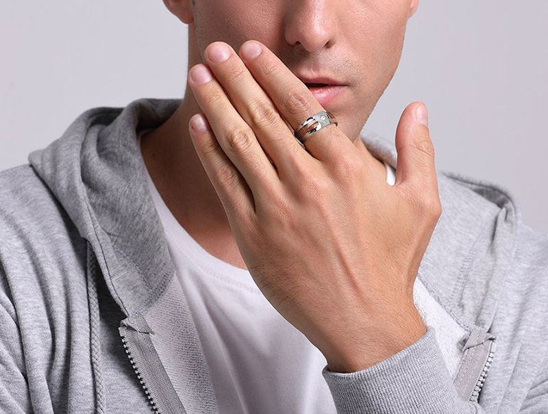 Tungsten Carbide Mahogany Wood Grain Ring