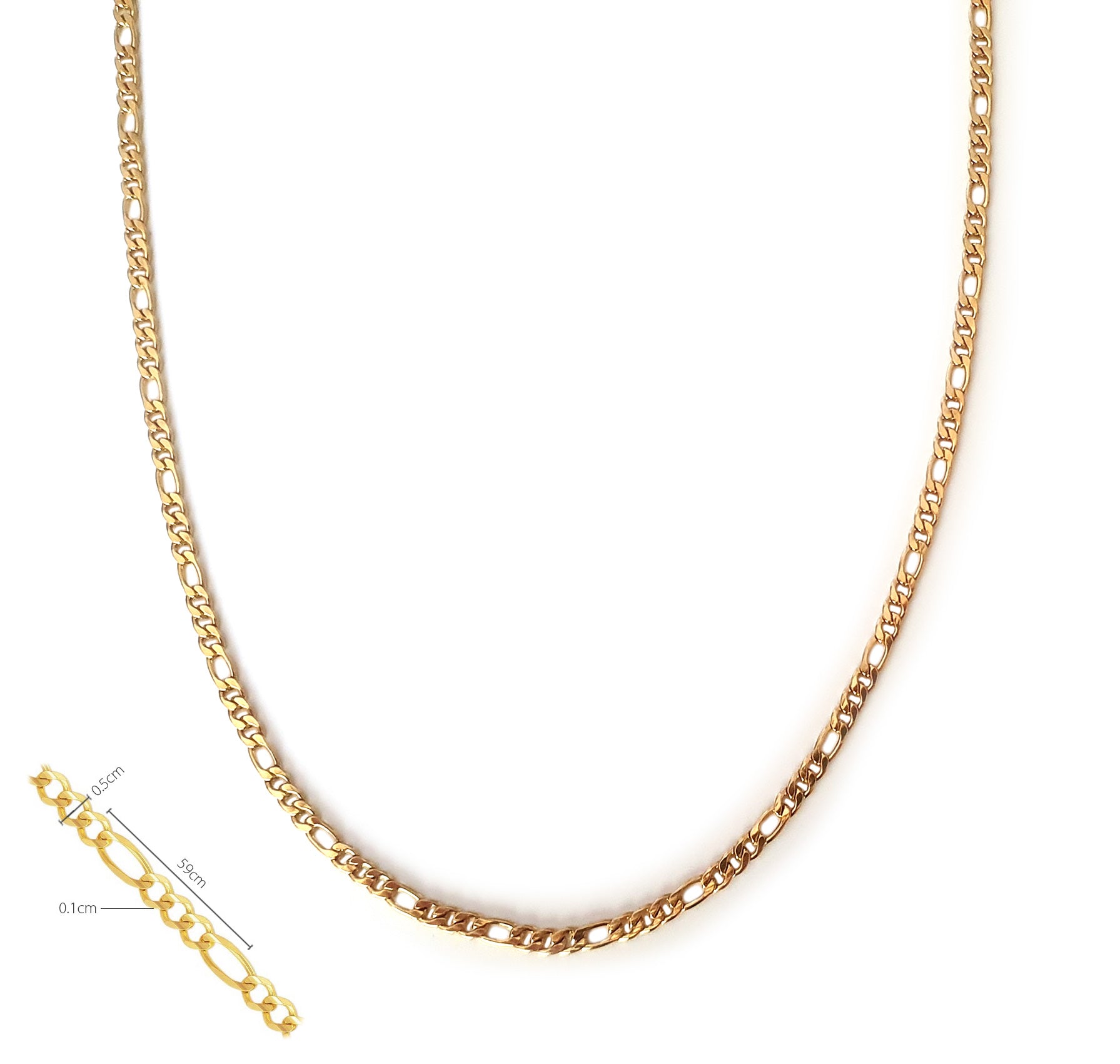 Stainless Steel Figaro Chain Necklace