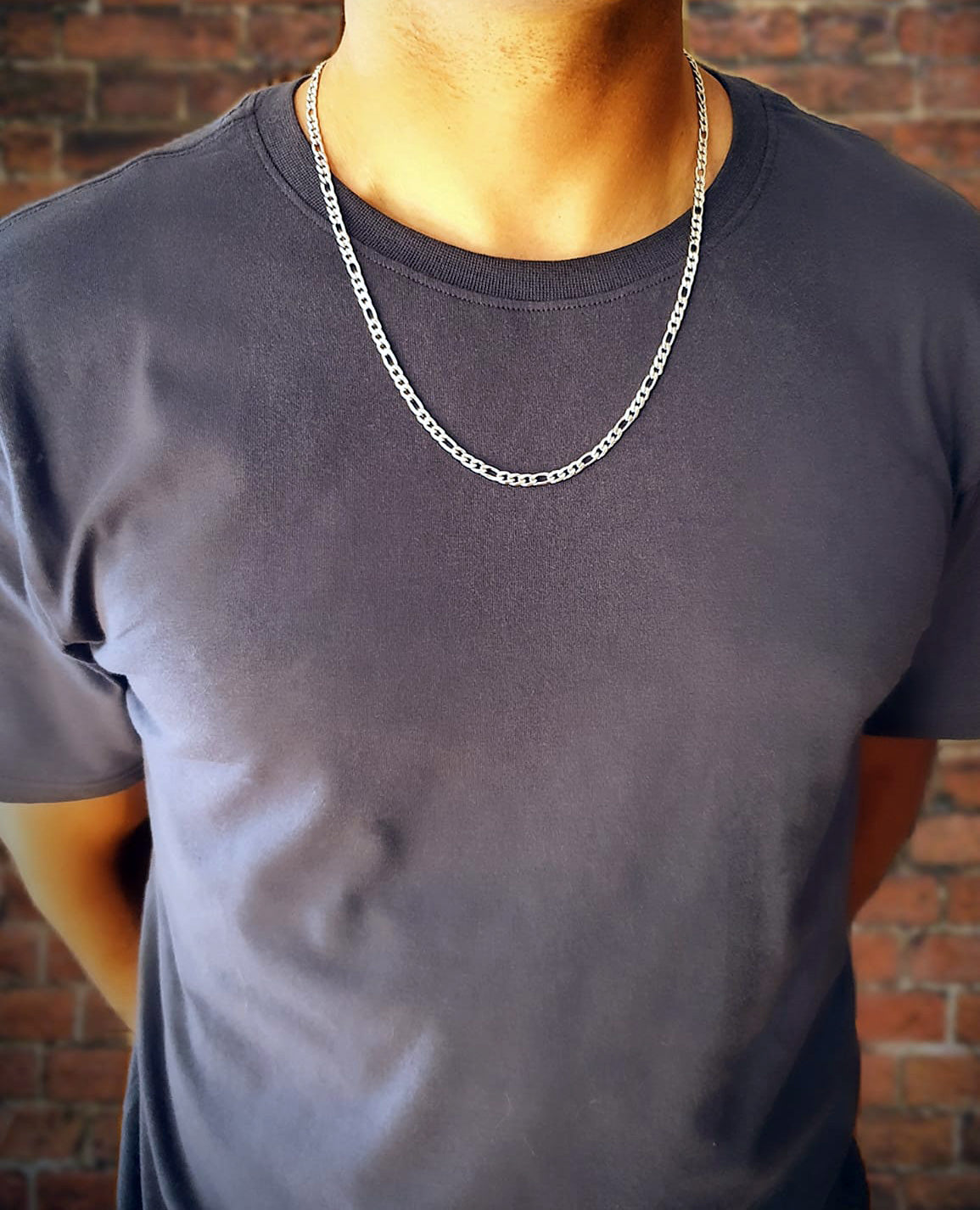 Stainless Steel Figaro Chain Necklace