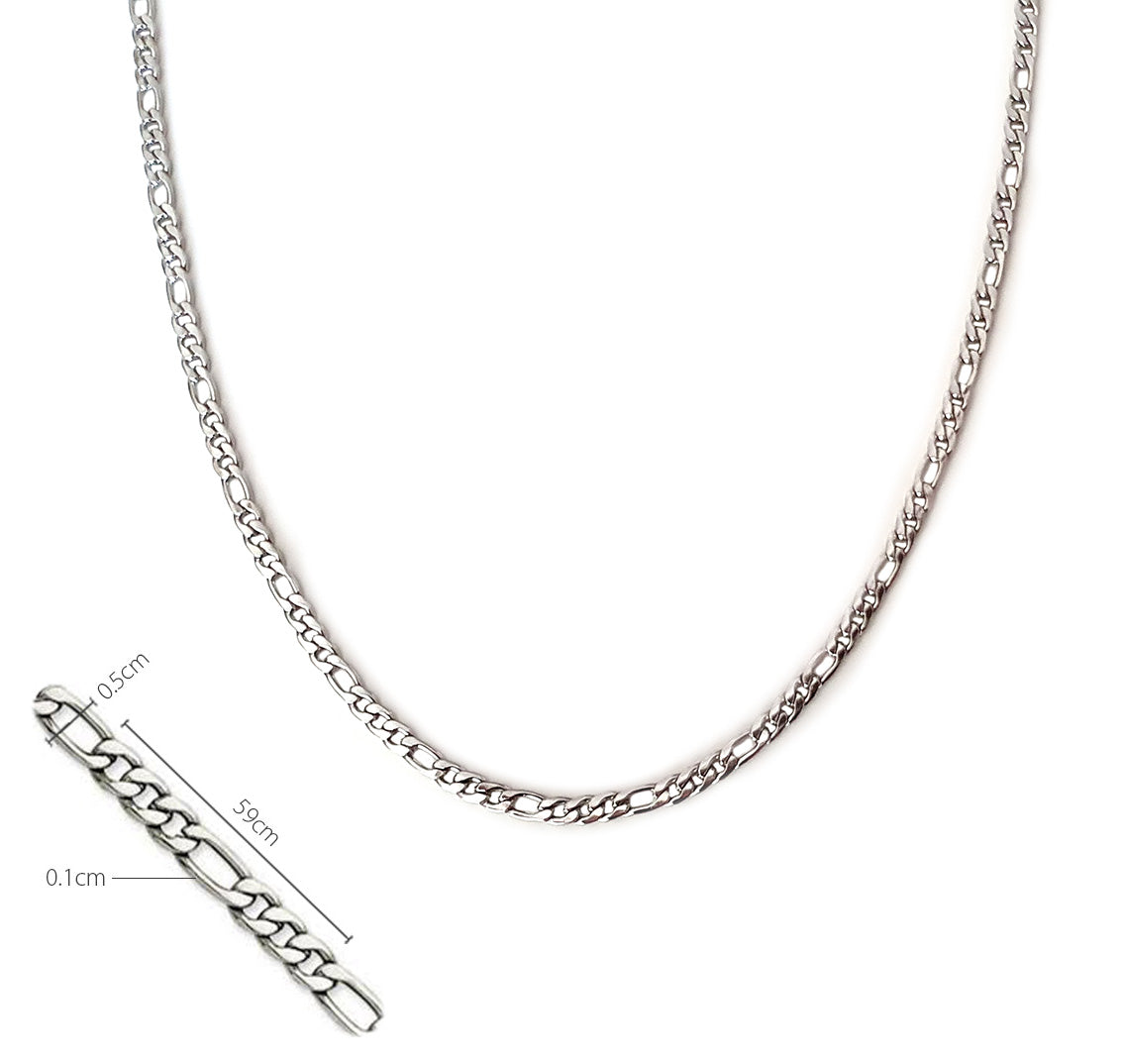 Stainless Steel Figaro Chain Necklace