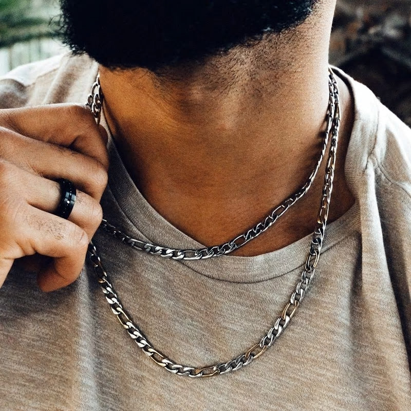 Stainless Steel Figaro Chain Necklace