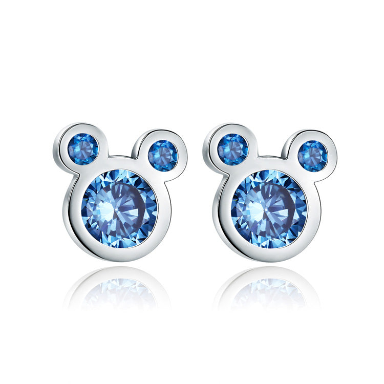 Sterling Silver Mickey Stud Hypoallergenic Earrings