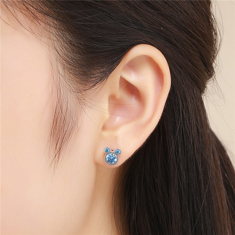 Sterling Silver Mickey Stud Hypoallergenic Earrings