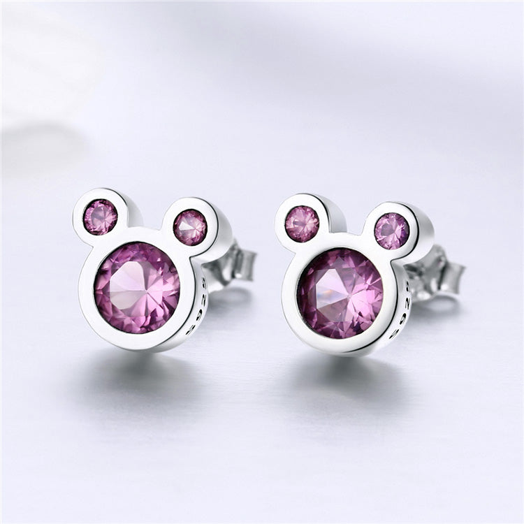 Sterling Silver Mickey Stud Hypoallergenic Earrings