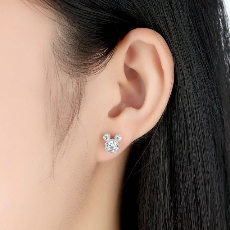 Sterling Silver Mickey Stud Hypoallergenic Earrings