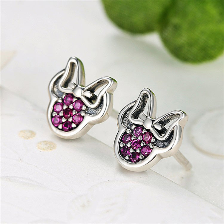 Sterling Silver Minnie Stud Hypoallergenic Earrings