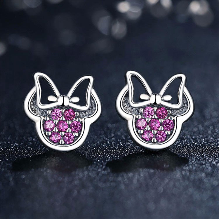 Sterling Silver Minnie Stud Hypoallergenic Earrings