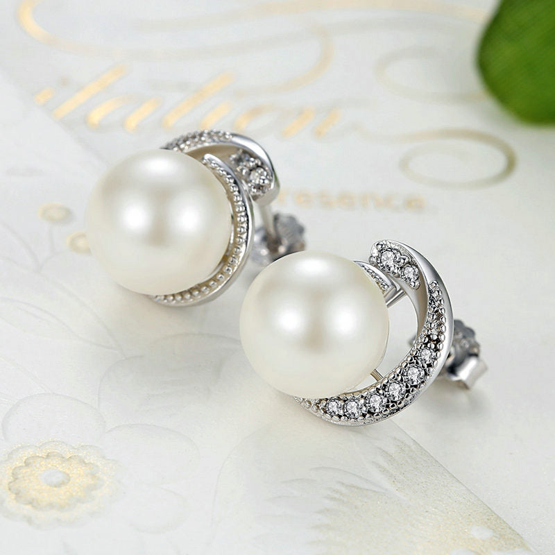 Sterling Silver Pearl Hypoallergenic Earrings