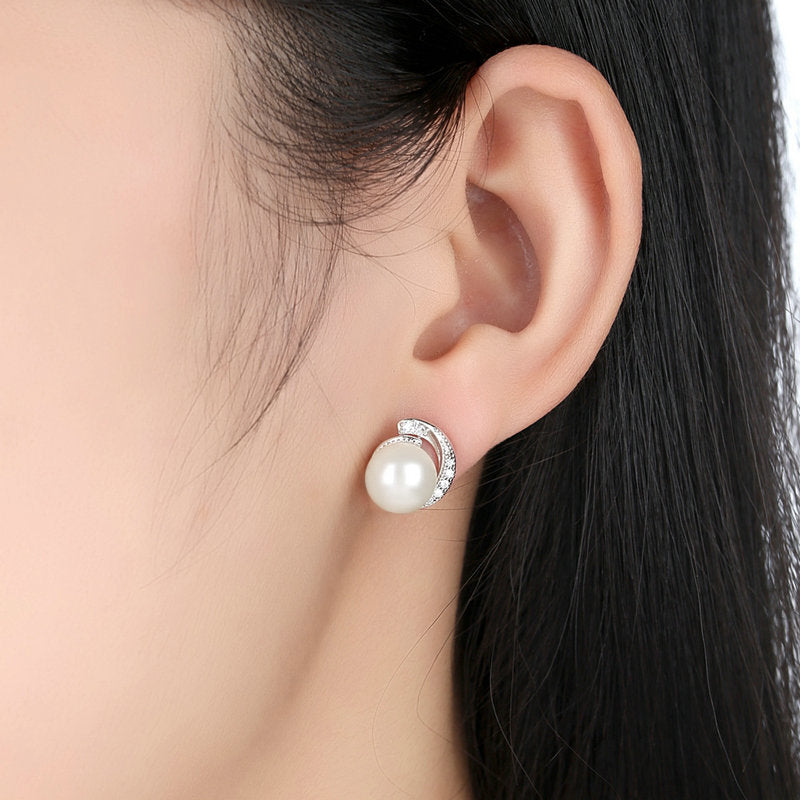 Sterling Silver Pearl Hypoallergenic Earrings