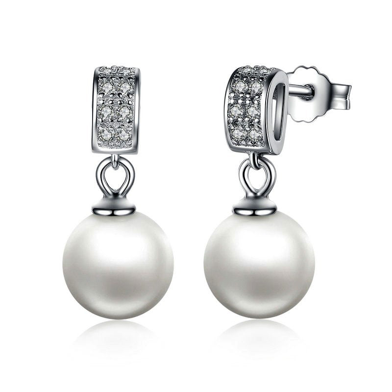Sterling Silver Pearl Drop Hypoallergenic Earrings