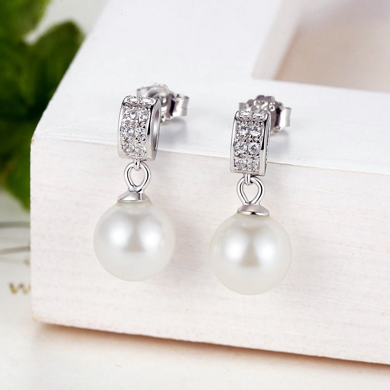 Sterling Silver Pearl Drop Hypoallergenic Earrings