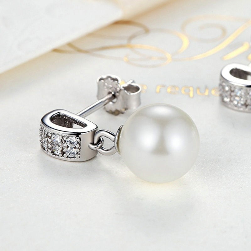Sterling Silver Pearl Drop Hypoallergenic Earrings