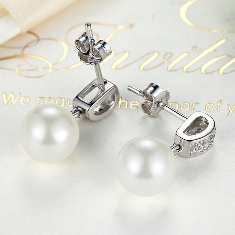 Sterling Silver Pearl Drop Hypoallergenic Earrings