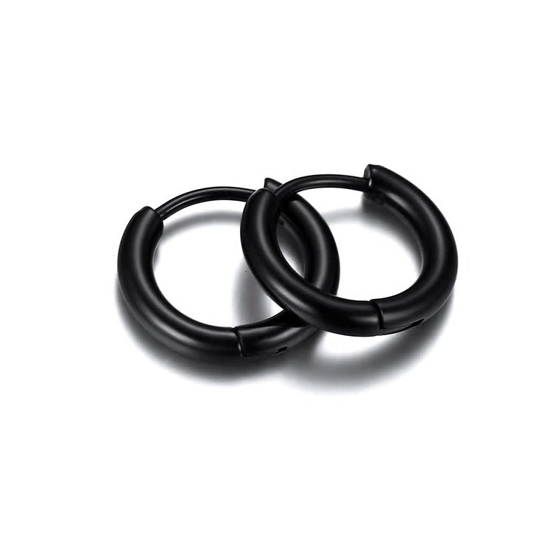 Stainless Steel Simple Round Huggie Earrings