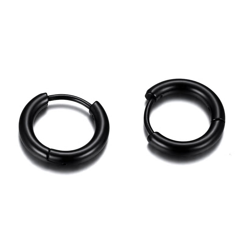 Stainless Steel Simple Round Huggie Earrings