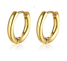 Stainless Steel Simple Round Huggie Earrings
