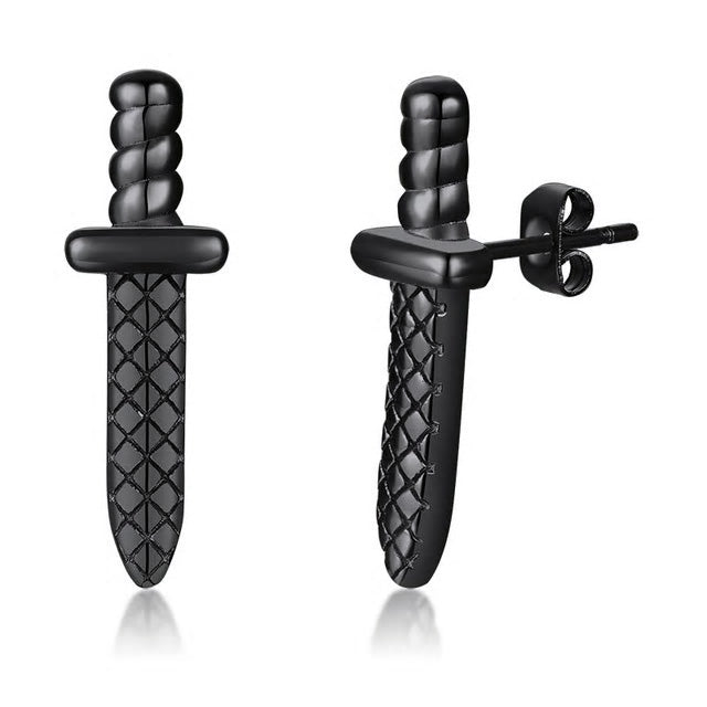 Stainless Steel Dagger Stud Earrings - Various