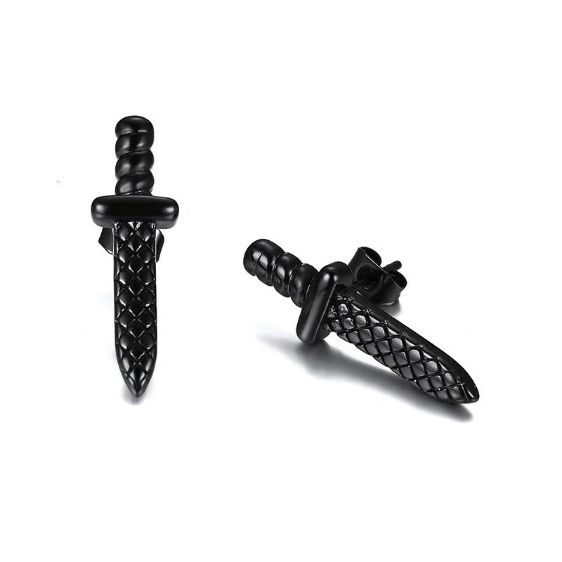 Stainless Steel Dagger Stud Earrings - Various