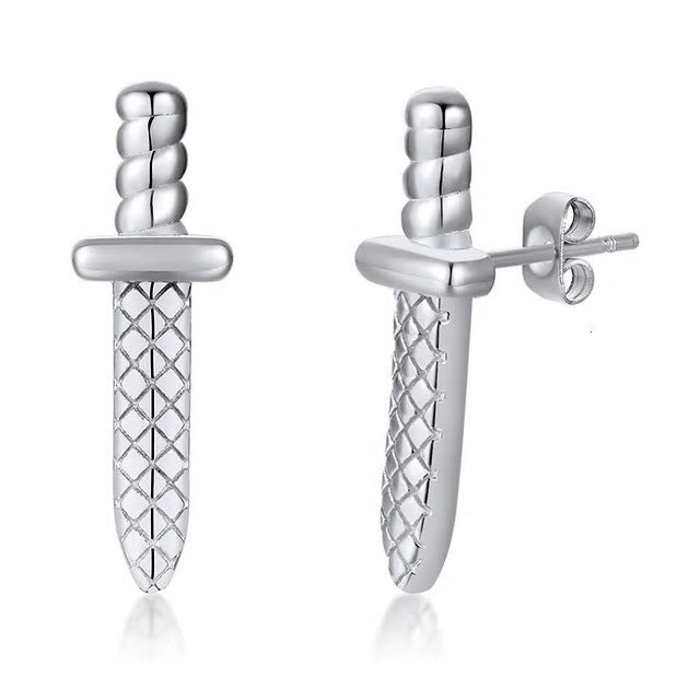 Stainless Steel Dagger Stud Earrings - Various