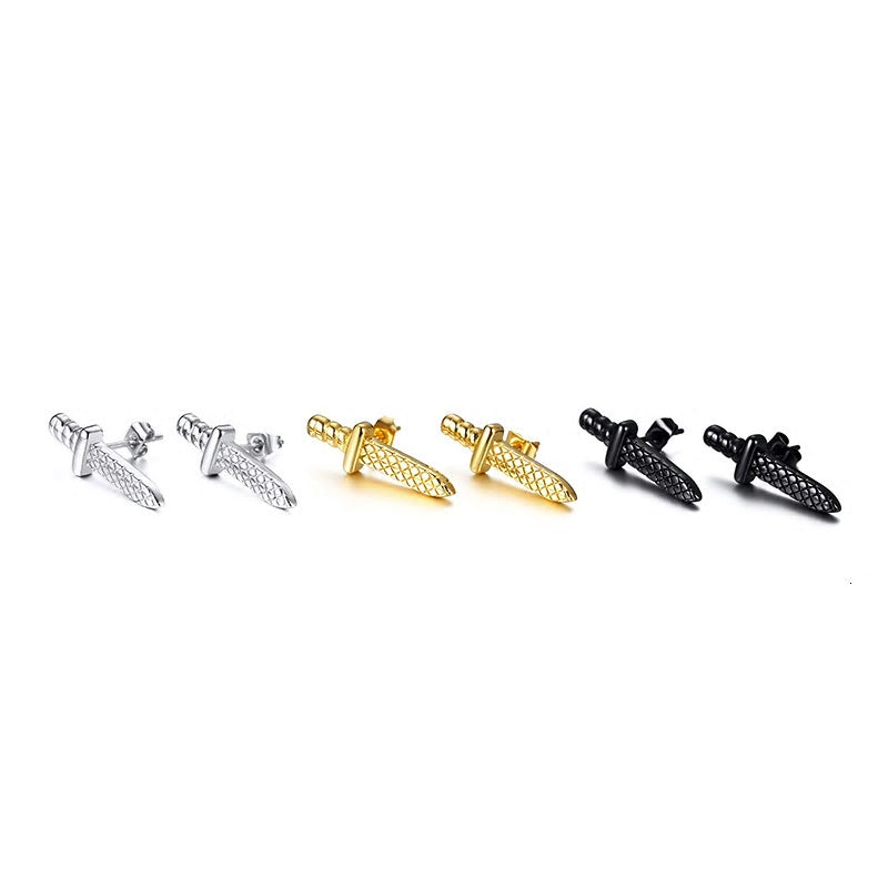 Stainless Steel Dagger Stud Earrings - Various