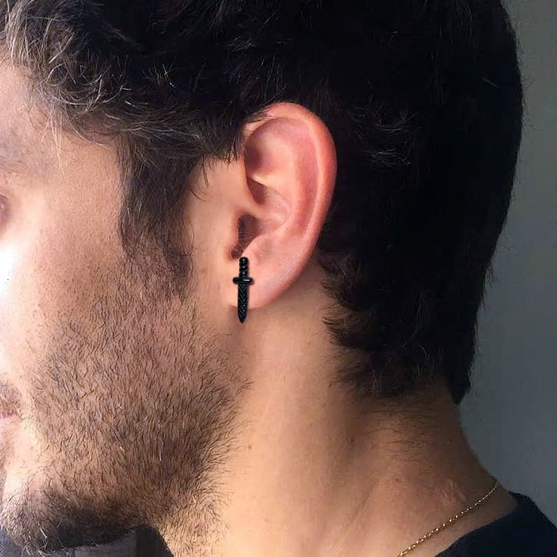 Stainless Steel Dagger Stud Earrings - Various